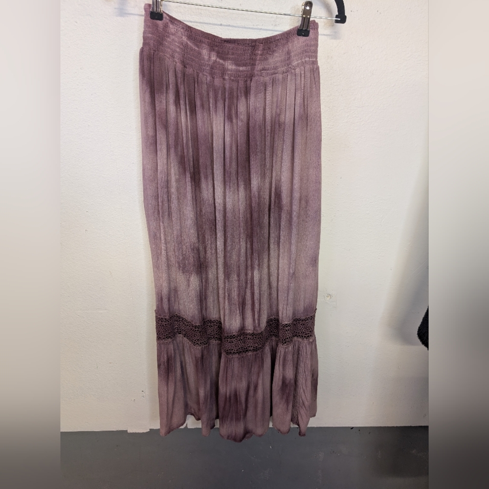 Skirt Tie-Dye Elastic Waist Crochet Band Maxi Bohemian XL